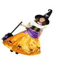 Djevojka Halloween Witch kostim mrežasta haljina i vještica za djecu dečje dečje odjeće