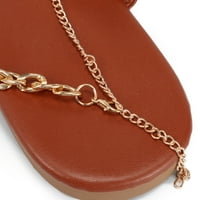 Ženski ljetni lanac ravne sandale dame Ležerne prilike za kopče Čvrsta cipela Flip Flop Sandale za žene