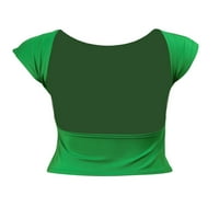 Ženska gornja majica kratkih rukava bez leđa Ljetni tanak fit izrezao se višestruki putni teže