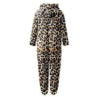Jyeity Fall stilovi bez velike potrošnje, unise za odrasle Leopard Onesie Hoody Pajamas patentni patentni