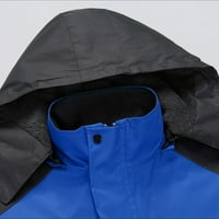 QXUTPO ženske jakne plus topla vanjska kapuljača odvojiva vjetrovska kiša svjetlost na otvorenom sa