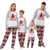 Porodica Kelajuan odgovara pidžamama božićna pisma drži na vrhu dugih rukava i protežu ležerne hlače
