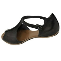 Ženske vintage stanovi Sandale Open TOE Riblji ustana sandala za gležnjeve Slip na kliznim cipelama