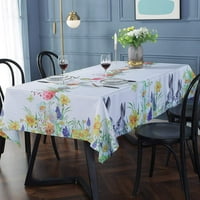 Ljetni stol za pravokutničke tablice, prosipana cvjetna stolna krpa sa akvarelom divlje cvijeće, naklopac za uskrsnog stola za izlet na otvorenom, zabavu, dekor za večeru