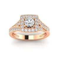 1. Carat TW ženski dijamantni zaručni prstenovi u 10k ružičastog zlata