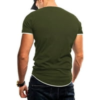 Muška ljetna modna casual čvrsta boja ubode patentni džepni majica majica s kratkim rukavima vrhunska