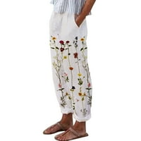 Baycosin casual struk Prave hlače High Woth Long Print Loose sa džepovima Hlače Žene casual pantalone