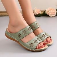 Ljetne sandale Modne ženske dame ravne cvijeće proljeće ljetne cipele za žene zelene veličine 6.5