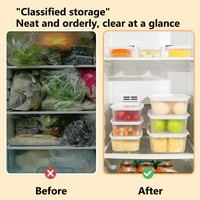 Walbest hladnjak kutija za skladištenje hrane, froad-stupanj PP Prozirni brtvilo LID Frižider Fun Povrće