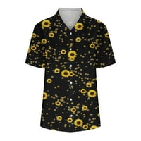 Pbnbp ženska plus veličina cvjetna gumba kratkih rukava s kratkim rukavima niz majice, anime majice