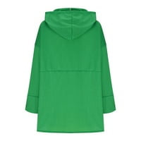 Ženske prevelike dugulja dugih dugih dukserica dugih rukava Trendy Jesen Zimska odjeća zelena, l
