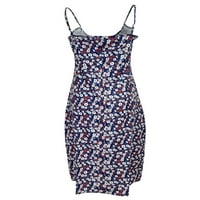 Voguele Dame Long Maxi haljine bez rukava Summer Beach Sendress cvjetni ispis klizalica za haljinu casual
