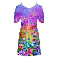 AWDENIO Ljetne haljine za žensko čišćenje Žene Ležerne prilike Ležerne ljetne cvjetne tiskane haljine