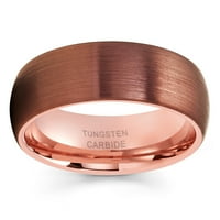 Espresso Tungsten vjenčani vend ružičasti zlatni volfram prsten za muškarce i žene godišnjice 18K ružičasto zlato prsten