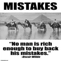 Nijedan muškarac nije dovoljno bogat da kupi svoje greške. Oscar Wilde Poster Print Wilbur Pierce