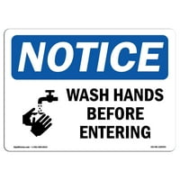 Znak za otkaz - oprati ruke prije ulaska u znak sa simbolom