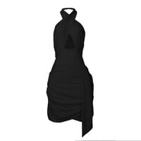 Ženske haljine bez rukava bez rukava Casual Mini Bodycon izrugivanje izreka za ljetnu haljinu Black