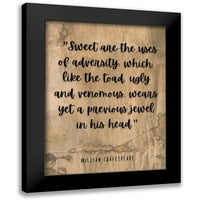 Artyquotes Crni moderni uokvireni muzej umjetnički print pod nazivom - William Shakespeare Citat: Ružno