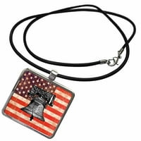 Slika slobode Bell ogrlica za zastavu u Sjedinjenim Državama sa pravougaonom privjeskom NCL-298871-1