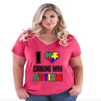 Normalno je dosadno - majica s V-izrezom za žene plus veličine, do veličine - svijest o autizmu