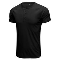 Thirts majice za muškarce Ležerne prilike pune boje okrugle bluze za okrugle vrat Čvrsta raglan dugmeta