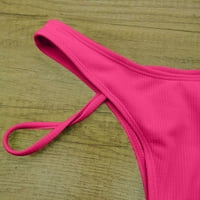 Dva kupaća kupaca za žene Solid Color Broadband Sling bikini set izdubit prema prednjem kupaćem odijelo