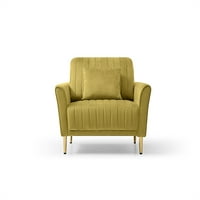 Velvet Accent kauč, tapecirani fotelja Jednostruki kauč sa zlatnim nogama i jastukom za bacanje, modernu
