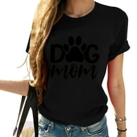 Pas mama Ženska grafička majica, majica kratkih rukava sa jedinstvenim modnim tisom, ljetni vrh za poklon