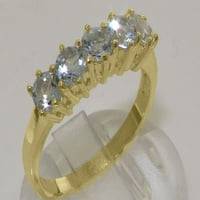 Britanci napravio 9k žuto zlato originalne aquamarine womens Obećaj prsten - Opcije veličine - veličine