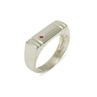 Britanci napravio 14k bijelo zlato prirodno rubin muški prsten za mins - Opcije veličine - veličina