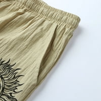 Zunfeo Muške posteljine hlače - ravno-nogalne hlače izvlačenja elastične hlače čvrsto sa džepovima Casual