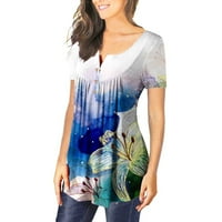 Žene casual scoop ovratnik plus veličine T majice Ljetni vrhovi Tee Chmora XL
