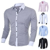 Klasična retro majica za muške majice Top muške jeseni i zimske ležerne poslovne boje koja odgovara