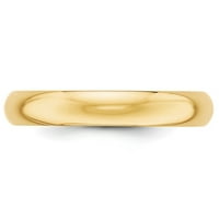 14K Žuti zlatni prsten za venčanje Standardni standard pola kruga