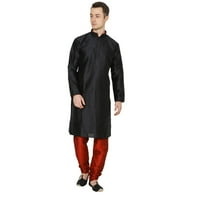 Mens Silk Blend Indian Wear Basic Solid Kurta Churidaar Muns Silk Sherwani