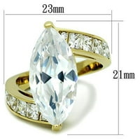 Luxe nakit dizajnira ženski zlatni prsten od nehrđajućeg čelika od nehrđajućeg čelika sa markizom bezel AAA stupanj