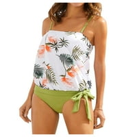 Žene kupaće kostim modni labav cvjetni print visoki struk Split kupaći kostim bikini
