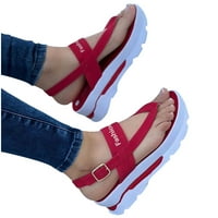 Ženske sandale za čišćenje Ljeto Žene Žene Clip-nožni prsti debele cipele Ležerne sandale crvene