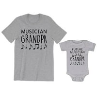 Muzička djed muške majice Muzičke note Grafički tee budući muzičar Baš kao i djed Baby Bodysuit Kids