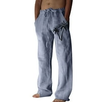 Qxutpo muške hlače Ležerne prilike ispisane džepove čipkaste pantalone velike veličine