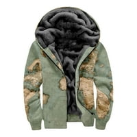 Homodles Zimske jakne za muškarce Zip casual duksevi Ispisani jakni kaput vojska zelena veličine l