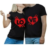 Unise parovi Ljubitelji zaljubljenih Dan kratkih rukava O-izrez Love Ispis majica