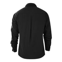 Wendunide muške majice muškarci casual košulje džep labav dugi rukav bluza s bluzama bluza Cardigan Top Black XXL