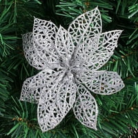 Anvazise Glitter Hollow ArtIficial Christmas Cvjetni ukras Xmas Tree Garland Decor Silver