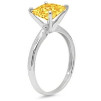 CT sjajna princeza Clear Simulirani dijamant 14k bijeli zlatni pasijans prsten sz 4,25