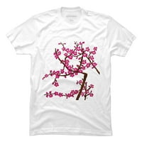 Cvjetovi trešnje Muški bijeli grafički tee - Dizajn od strane ljudi 2xl