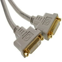 CABELONONline 1ft DVI-D dual veza muško do 2-ženki Y-razdjelni kabel - siva