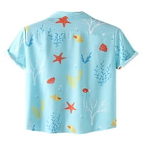 Glookwis muns cvjetni print majica Travel Tops Hawaiian Regular Fit Majica kratki rukav ljetni majice