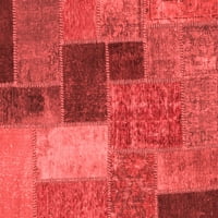 Ahgly Company Zatvoreni kvadrat Patchwork Red Transicijske prostirke, 7 'kvadrat