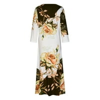 Ženska haljina Maxi Prodaja cvjetnih jesenskih haljina V izrez zimski odmor Trendy dugme Leisure Comfy